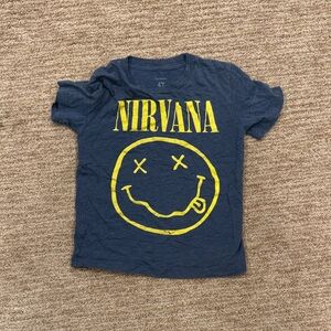 NIRVANA Kids Navy Tee with Yellow Graphic